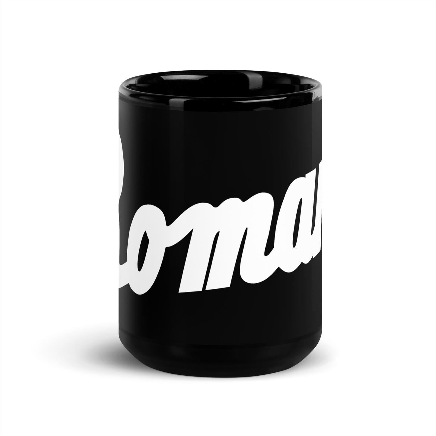 schwarze Tasse - Romans Schriftzug