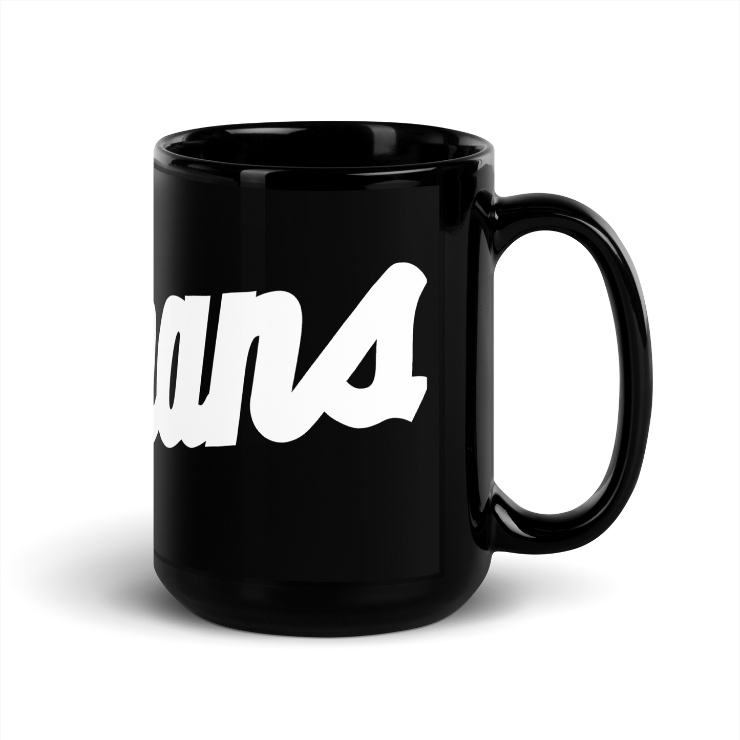 schwarze Tasse - Romans Schriftzug