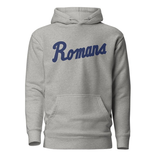 Unisex Hoodie - Baseball/Softball - Romans Schriftzug grey/white